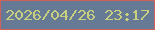 文字の大きさ：1、枠の色：ce625a、背景の色：667a96、文字の色：c8cf7e 無料ブログパーツのブログ時計