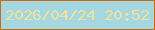 文字の大きさ：2、枠の色：ce680c、背景の色：a4d7df、文字の色：f0e29e 無料ブログパーツのブログ時計
