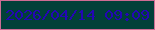 文字の大きさ：2、枠の色：ce6c94、背景の色：014039、文字の色：2406b5 無料ブログパーツのブログ時計
