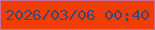 文字の大きさ：4、枠の色：ce6d9c、背景の色：f03d05、文字の色：3e4675 無料ブログパーツのブログ時計
