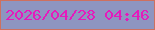 文字の大きさ：4、枠の色：ce705f、背景の色：8e95c0、文字の色：e51abc 無料ブログパーツのブログ時計