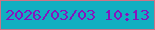 文字の大きさ：4、枠の色：ce7385、背景の色：11afc1、文字の色：8514bd 無料ブログパーツのブログ時計