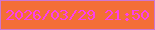 文字の大きさ：1、枠の色：ce76d1、背景の色：f46e37、文字の色：fd3eec 無料ブログパーツのブログ時計