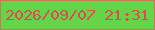 文字の大きさ：4、枠の色：ce7757、背景の色：65d448、文字の色：dc4d50 無料ブログパーツのブログ時計