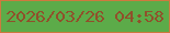 文字の大きさ：1、枠の色：ce793e、背景の色：5cab49、文字の色：90502b 無料ブログパーツのブログ時計