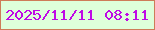 文字の大きさ：3、枠の色：ce7c58、背景の色：deffda、文字の色：bf0ae5 無料ブログパーツのブログ時計