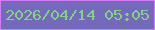 文字の大きさ：2、枠の色：ce7cf7、背景の色：7469ba、文字の色：83d28a 無料ブログパーツのブログ時計