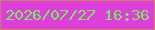 文字の大きさ：1、枠の色：ce7d66、背景の色：de3fd9、文字の色：7ce963 無料ブログパーツのブログ時計