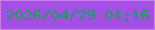 文字の大きさ：4、枠の色：ce7eeb、背景の色：a450e5、文字の色：12a14e 無料ブログパーツのブログ時計
