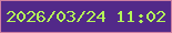 文字の大きさ：2、枠の色：ce7fa1、背景の色：522989、文字の色：b4f658 無料ブログパーツのブログ時計