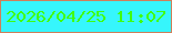 文字の大きさ：5、枠の色：ce805b、背景の色：36f6fc、文字の色：41fc0f 無料ブログパーツのブログ時計