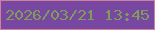 文字の大きさ：4、枠の色：ce809c、背景の色：7747a2、文字の色：819b5b 無料ブログパーツのブログ時計