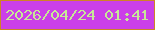 文字の大きさ：4、枠の色：ce8326、背景の色：cb3fe9、文字の色：c7e896 無料ブログパーツのブログ時計
