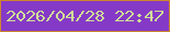 文字の大きさ：2、枠の色：ce842d、背景の色：853ac7、文字の色：d0de98 無料ブログパーツのブログ時計