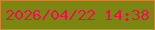 文字の大きさ：1、枠の色：ce8633、背景の色：7c8711、文字の色：f00d50 無料ブログパーツのブログ時計