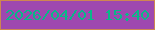 文字の大きさ：1、枠の色：ce8651、背景の色：9e48af、文字の色：08b888 無料ブログパーツのブログ時計