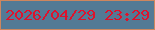 文字の大きさ：1、枠の色：ce865e、背景の色：537a95、文字の色：de122c 無料ブログパーツのブログ時計