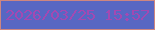 文字の大きさ：2、枠の色：ce8680、背景の色：5867c3、文字の色：a349b2 無料ブログパーツのブログ時計