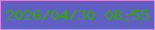 文字の大きさ：3、枠の色：ce86e5、背景の色：6060c2、文字の色：31a806 無料ブログパーツのブログ時計