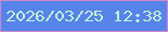 文字の大きさ：1、枠の色：ce87ce、背景の色：5684e9、文字の色：c3f0d3 無料ブログパーツのブログ時計