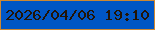文字の大きさ：3、枠の色：ce8832、背景の色：0056c5、文字の色：231406 無料ブログパーツのブログ時計