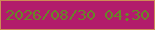 文字の大きさ：5、枠の色：ce8b56、背景の色：b21c6b、文字の色：688628 無料ブログパーツのブログ時計