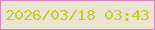 文字の大きさ：5、枠の色：ce8bc1、背景の色：ebe4d0、文字の色：c5cc2a 無料ブログパーツのブログ時計