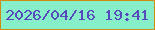 文字の大きさ：2、枠の色：ce8d0f、背景の色：86eec9、文字の色：574abc 無料ブログパーツのブログ時計
