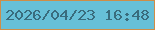 文字の大きさ：5、枠の色：ce8d48、背景の色：67c0d8、文字の色：396c7d 無料ブログパーツのブログ時計