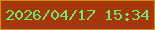 文字の大きさ：5、枠の色：ce8f0a、背景の色：a6370d、文字の色：70e767 無料ブログパーツのブログ時計