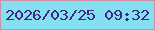 文字の大きさ：3、枠の色：ce8fa2、背景の色：84dff0、文字の色：422482 無料ブログパーツのブログ時計