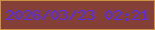 文字の大きさ：5、枠の色：ce9143、背景の色：844036、文字の色：582de7 無料ブログパーツのブログ時計