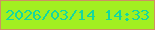文字の大きさ：1、枠の色：ce9161、背景の色：a2ef21、文字の色：13d89f 無料ブログパーツのブログ時計