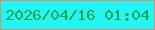 文字の大きさ：4、枠の色：ce9171、背景の色：25f4f5、文字の色：20a652 無料ブログパーツのブログ時計