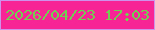 文字の大きさ：5、枠の色：ce92ea、背景の色：f62495、文字の色：71cf52 無料ブログパーツのブログ時計
