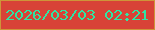 文字の大きさ：4、枠の色：ce9439、背景の色：d84237、文字の色：2ee5a4 無料ブログパーツのブログ時計