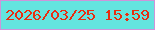 文字の大きさ：3、枠の色：ce94da、背景の色：64e4df、文字の色：e92d10 無料ブログパーツのブログ時計