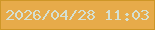 文字の大きさ：4、枠の色：ce9627、背景の色：e7ab4a、文字の色：d5e0d2 無料ブログパーツのブログ時計