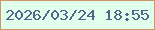 文字の大きさ：4、枠の色：ce9665、背景の色：e1fdeb、文字の色：52648a 無料ブログパーツのブログ時計