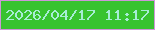 文字の大きさ：5、枠の色：ce96d9、背景の色：38c330、文字の色：a6edd5 無料ブログパーツのブログ時計