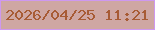 文字の大きさ：2、枠の色：ce98f0、背景の色：cfa7a3、文字の色：a75b35 無料ブログパーツのブログ時計