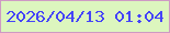 文字の大きさ：5、枠の色：ce9ac4、背景の色：dcf6be、文字の色：4544f8 無料ブログパーツのブログ時計