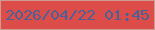 文字の大きさ：2、枠の色：ce9b92、背景の色：dc4d4a、文字の色：4a6195 無料ブログパーツのブログ時計