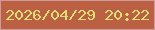 文字の大きさ：5、枠の色：ce9b9d、背景の色：bc6044、文字の色：d9e076 無料ブログパーツのブログ時計