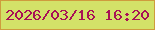 文字の大きさ：4、枠の色：ce9c3d、背景の色：d3e268、文字の色：a81156 無料ブログパーツのブログ時計