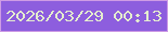文字の大きさ：2、枠の色：ce9ce5、背景の色：8d5ede、文字の色：e4edce 無料ブログパーツのブログ時計