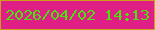文字の大きさ：2、枠の色：ce9e18、背景の色：df1f85、文字の色：4be30c 無料ブログパーツのブログ時計