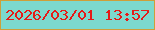 文字の大きさ：3、枠の色：ce9f38、背景の色：7cd9cd、文字の色：e61a17 無料ブログパーツのブログ時計