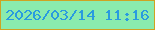 文字の大きさ：5、枠の色：cea322、背景の色：8aebae、文字の色：299bdf 無料ブログパーツのブログ時計