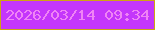 文字の大きさ：5、枠の色：cea412、背景の色：c436fb、文字の色：f084f5 無料ブログパーツのブログ時計